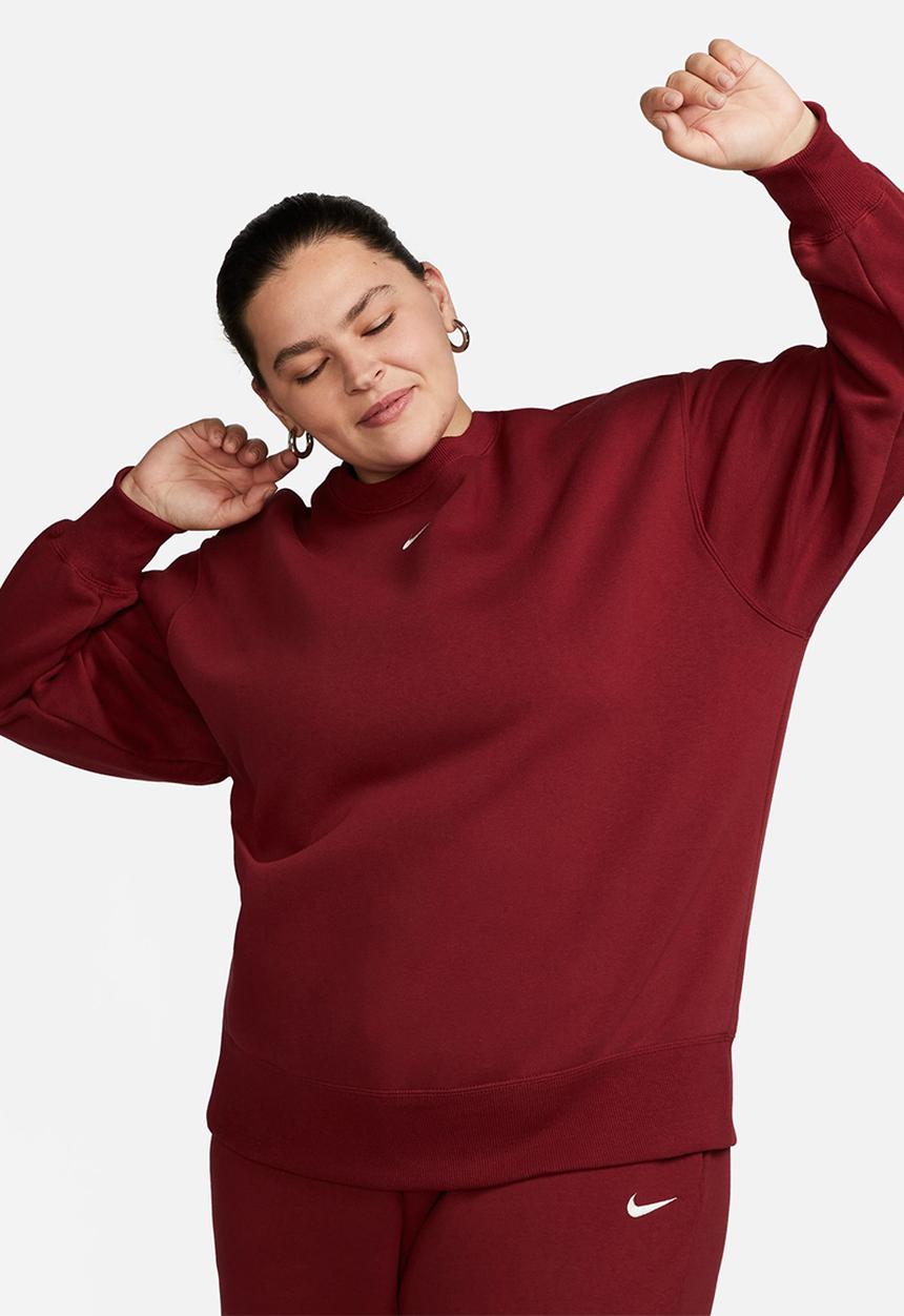 Nike - Plus w nsw phnx flc os crew - team r/white