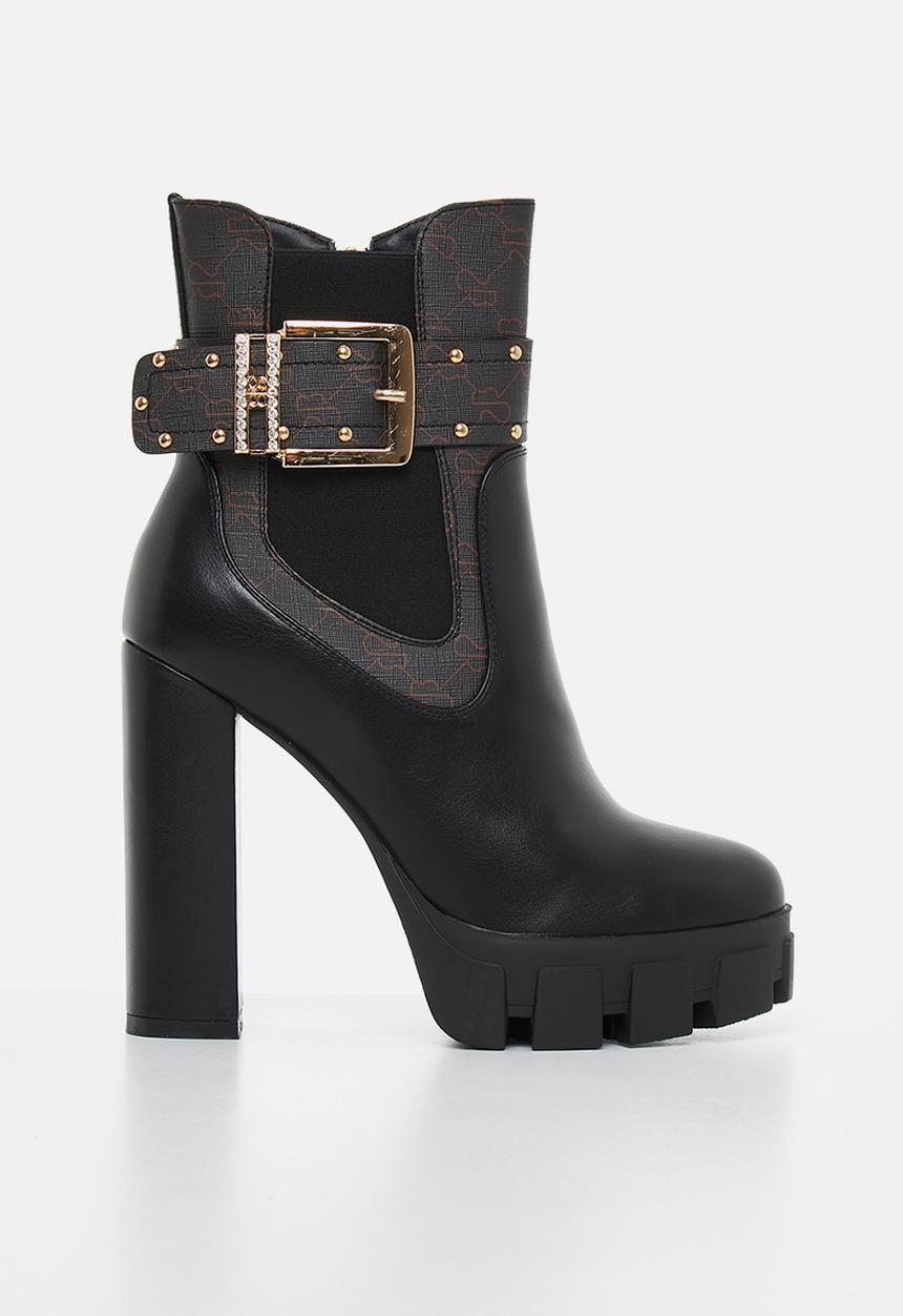 SISSY BOY - Girl crush buckle sb printed boot - black