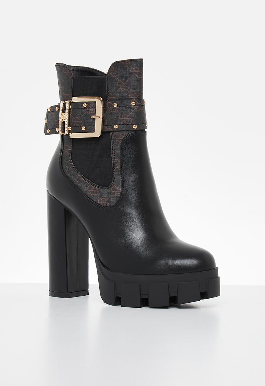 SISSY BOY - Girl crush buckle sb printed boot - black