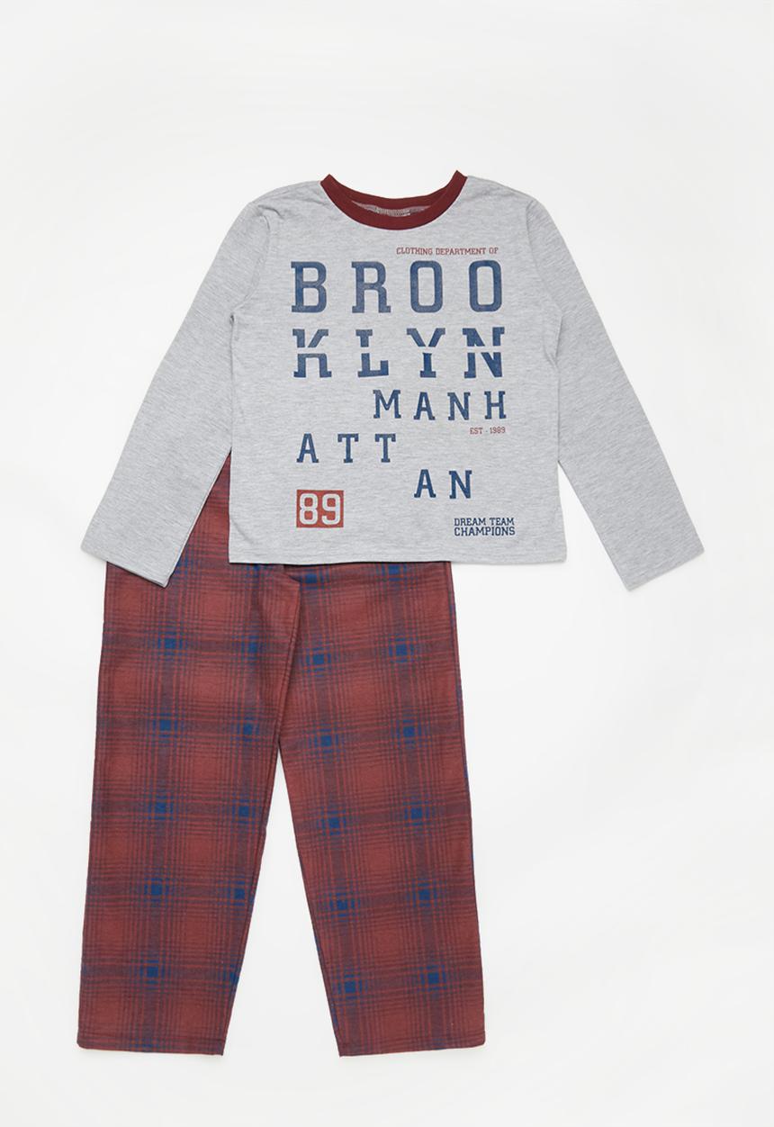 Pop Candy - Flannel pj set - red & navy