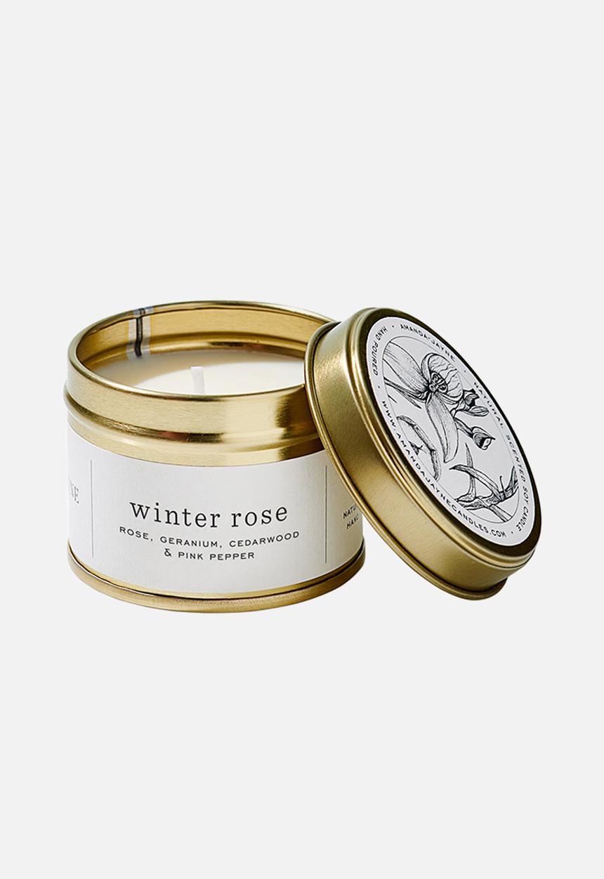 Amanda Jayne - Winter rose gold travel tin candle