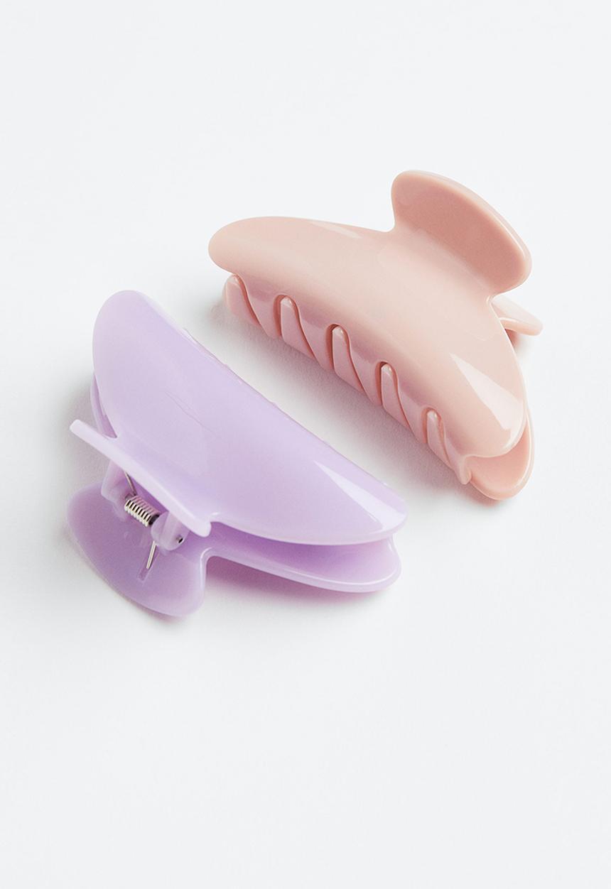H&M - 2 Pack hair claws - light purple & light pink