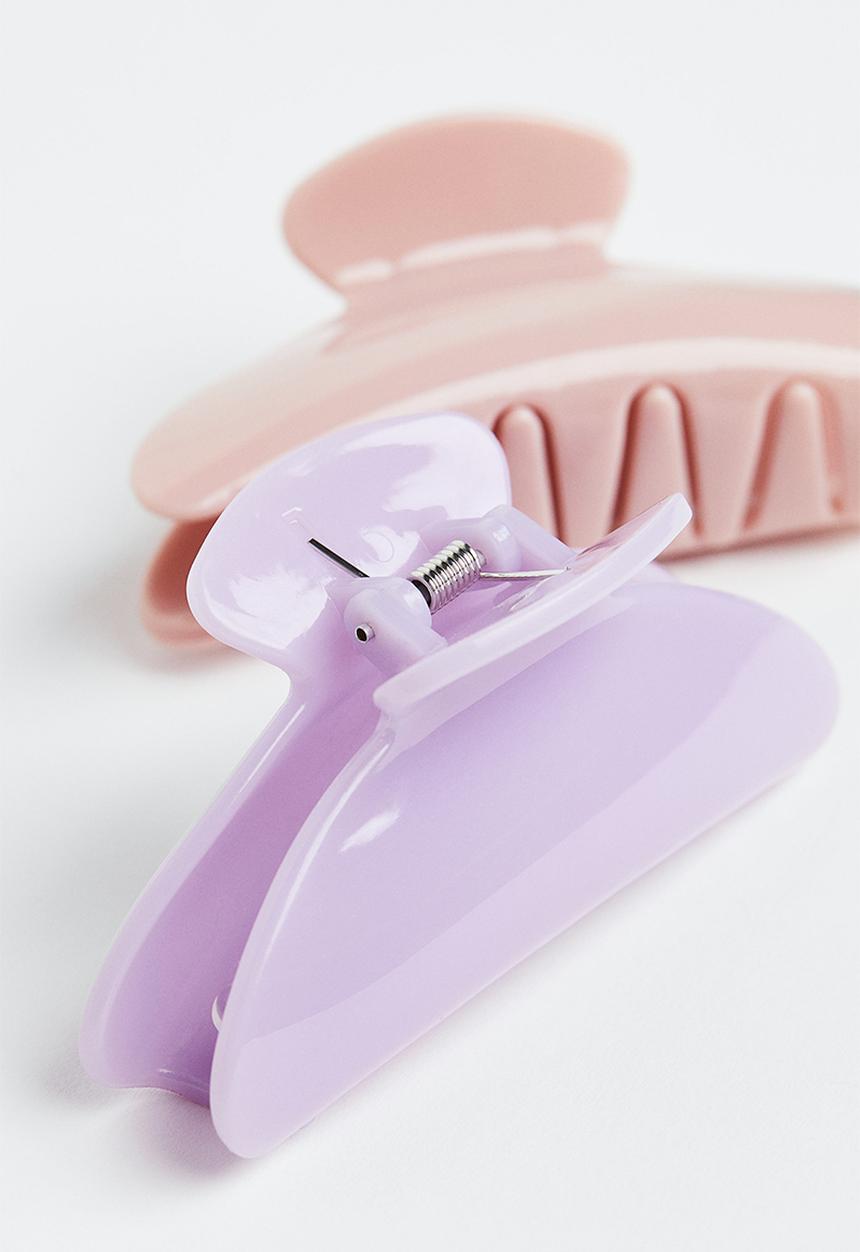 H&M - 2 Pack hair claws - light purple & light pink