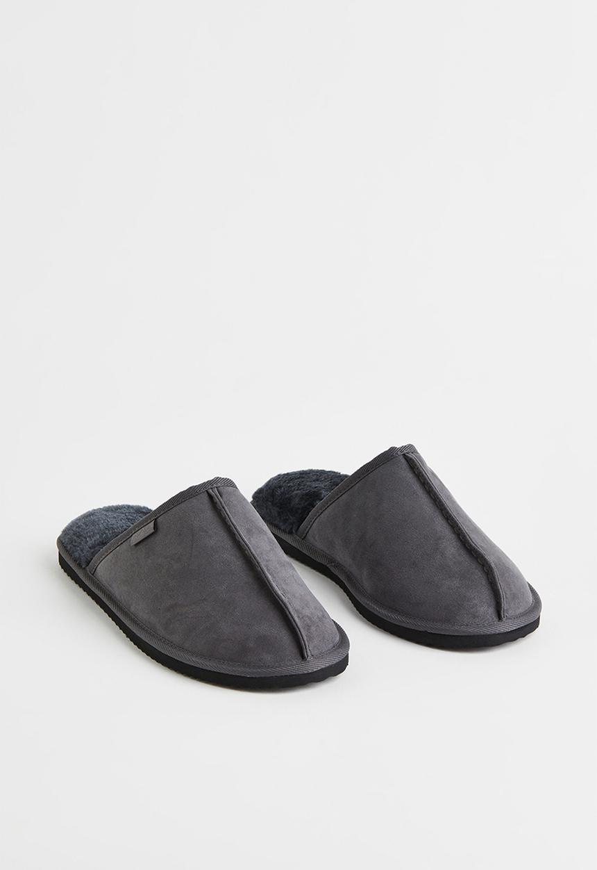 H&M - Pile-lined slippers - dark grey