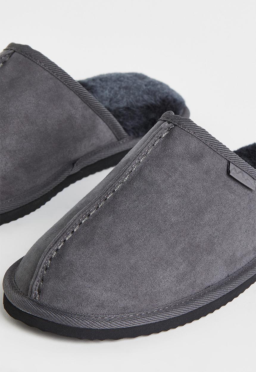H&M - Pile-lined slippers - dark grey