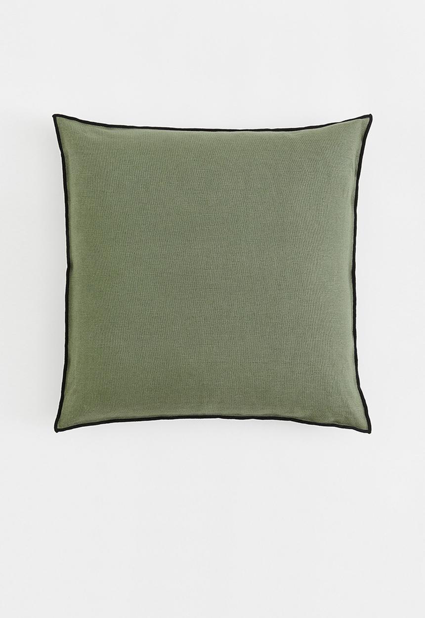 H&M - Linen-blend cushion cover - green