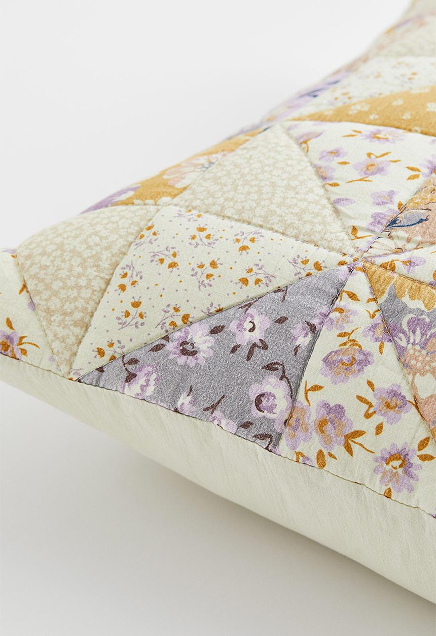 H&M - Quilted cushion cover - yellow/floral