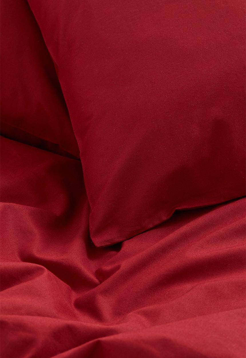H&M - Cotton double/king duvet cover set - dark red