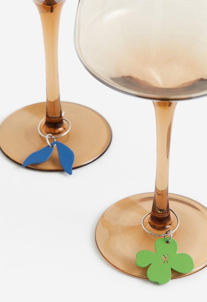 H&M - 10-pack drink markers - green/flowers