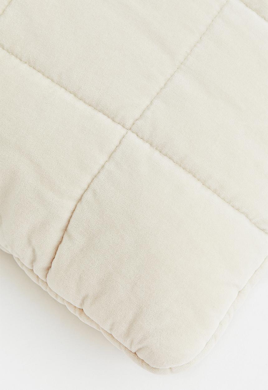 H&M - Cotton velvet cushion cover - light beige