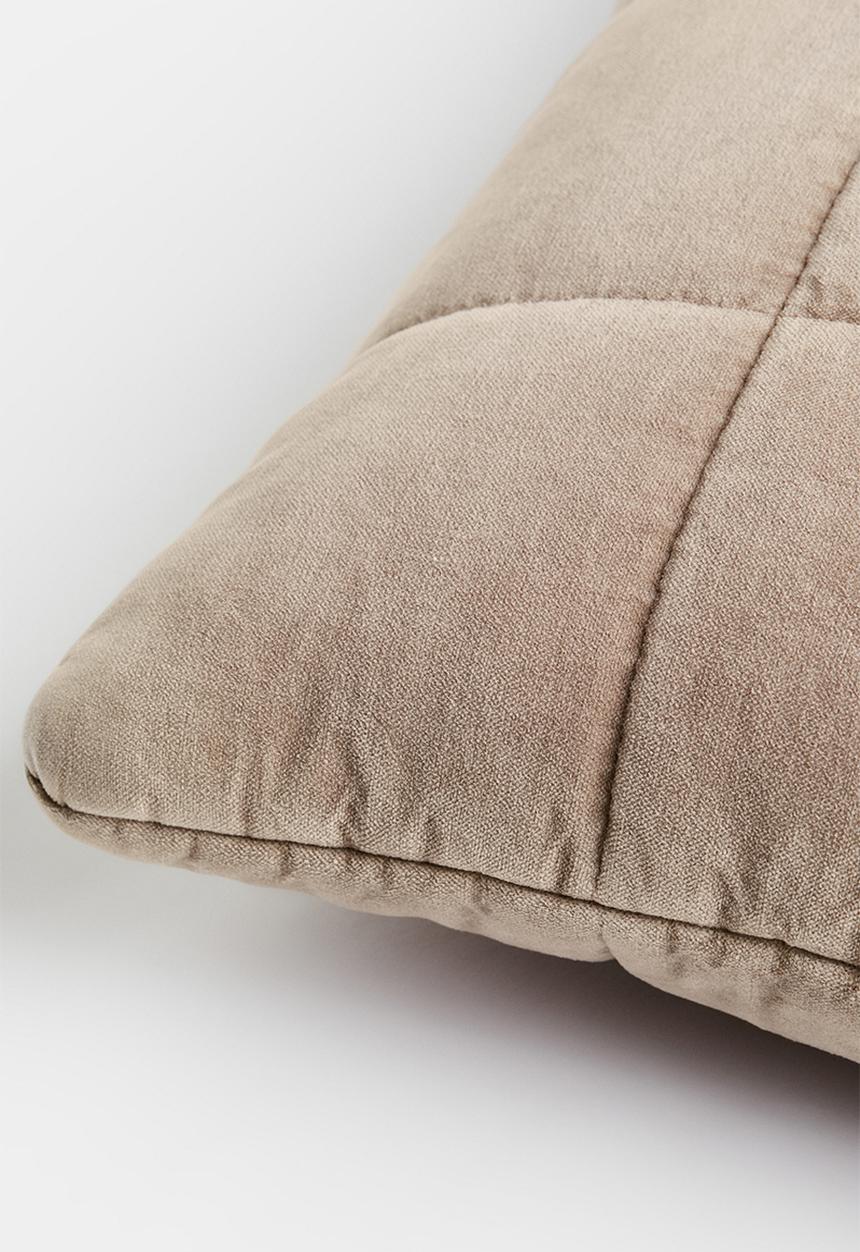 H&M - Cotton velvet cushion cover - greige