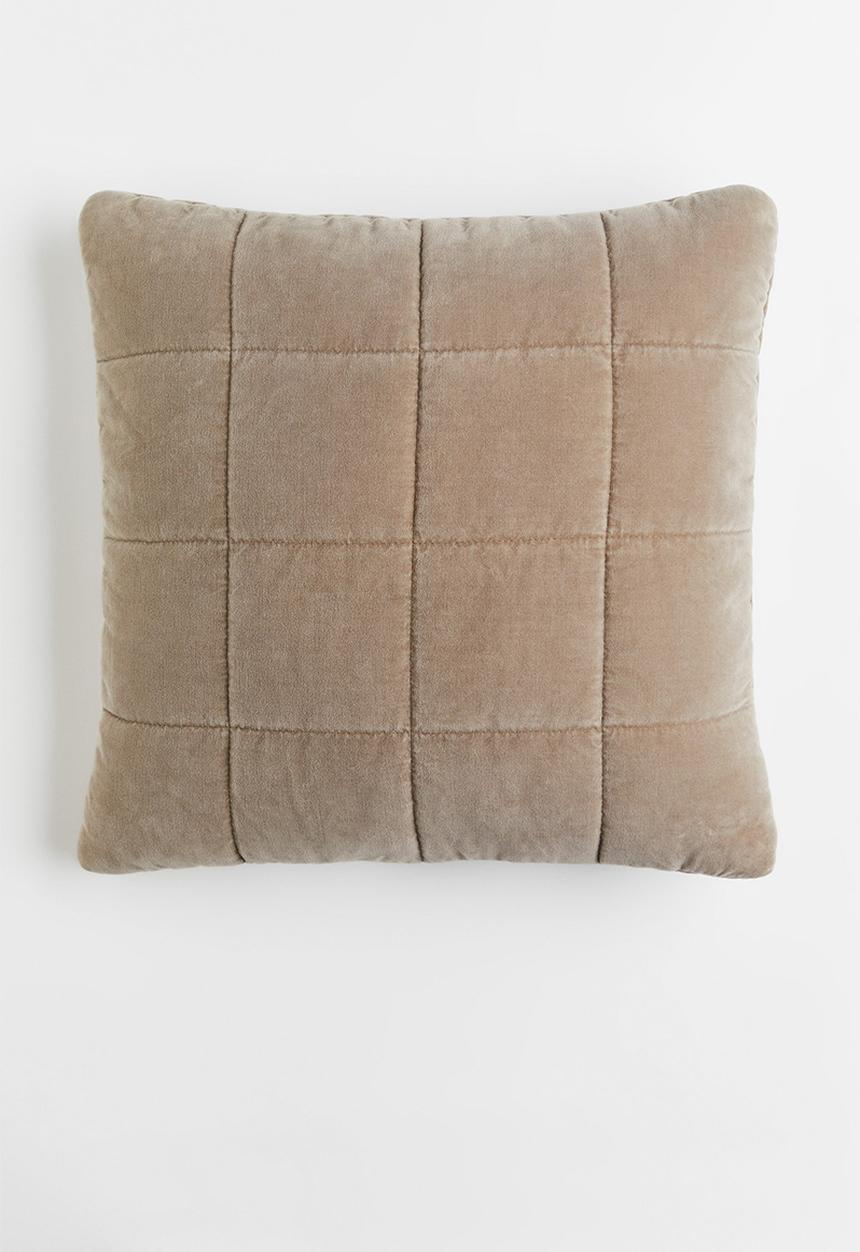 H&M - Cotton velvet cushion cover - greige