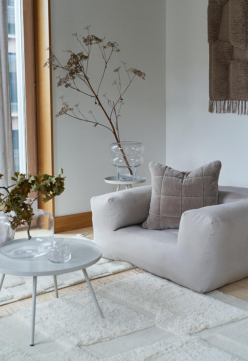 H&M - Cotton velvet cushion cover - greige