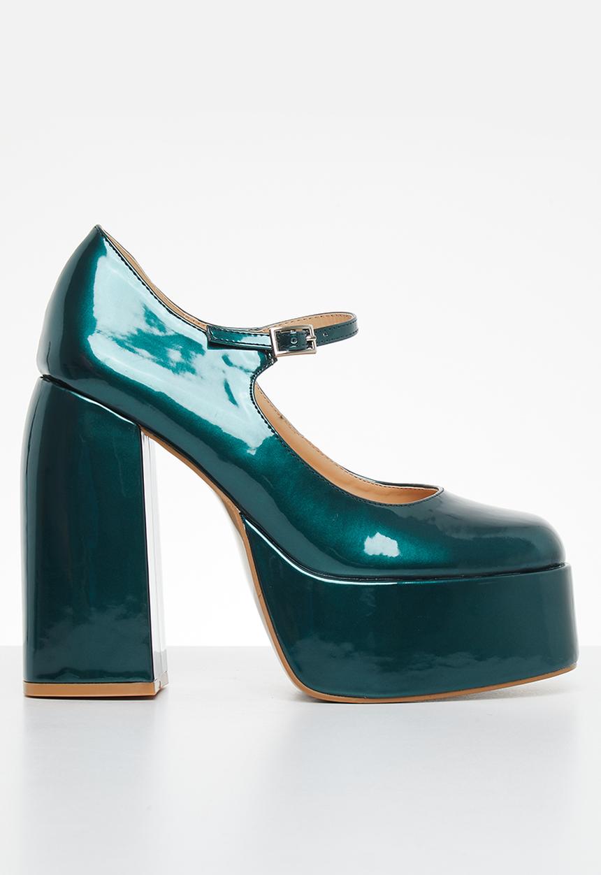 Footwork - Antia platform heel - dark green