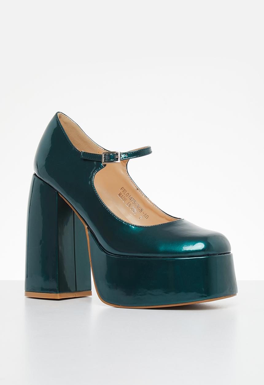 Footwork - Antia platform heel - dark green