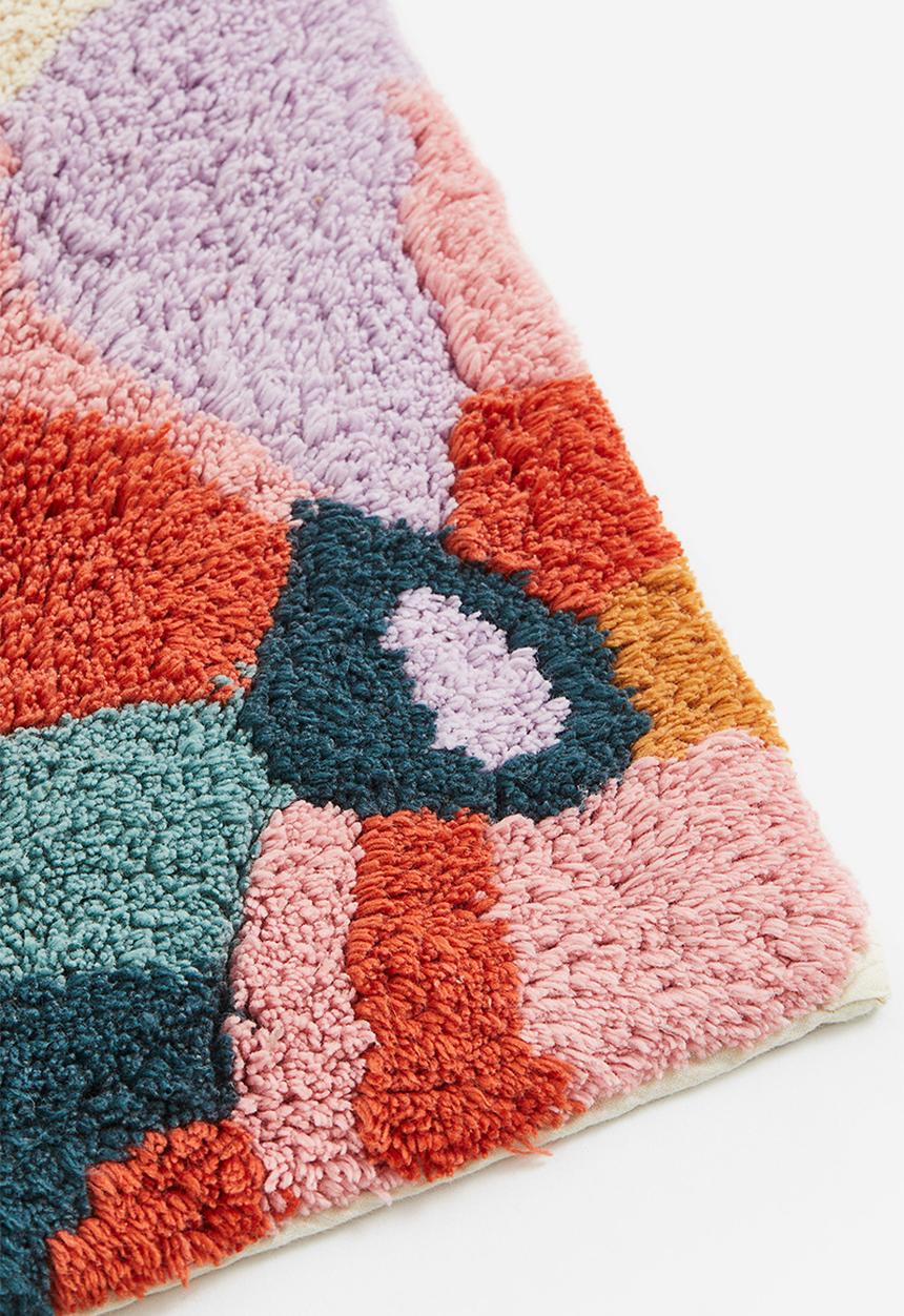 H&M - Deep-pile bath mat - cream/floral