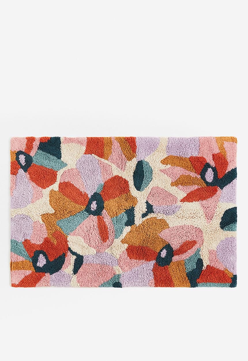 H&M - Deep-pile bath mat - cream/floral