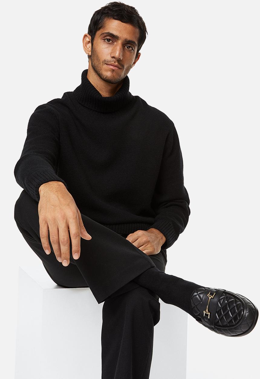 H&M - Quilted mule loafers - black