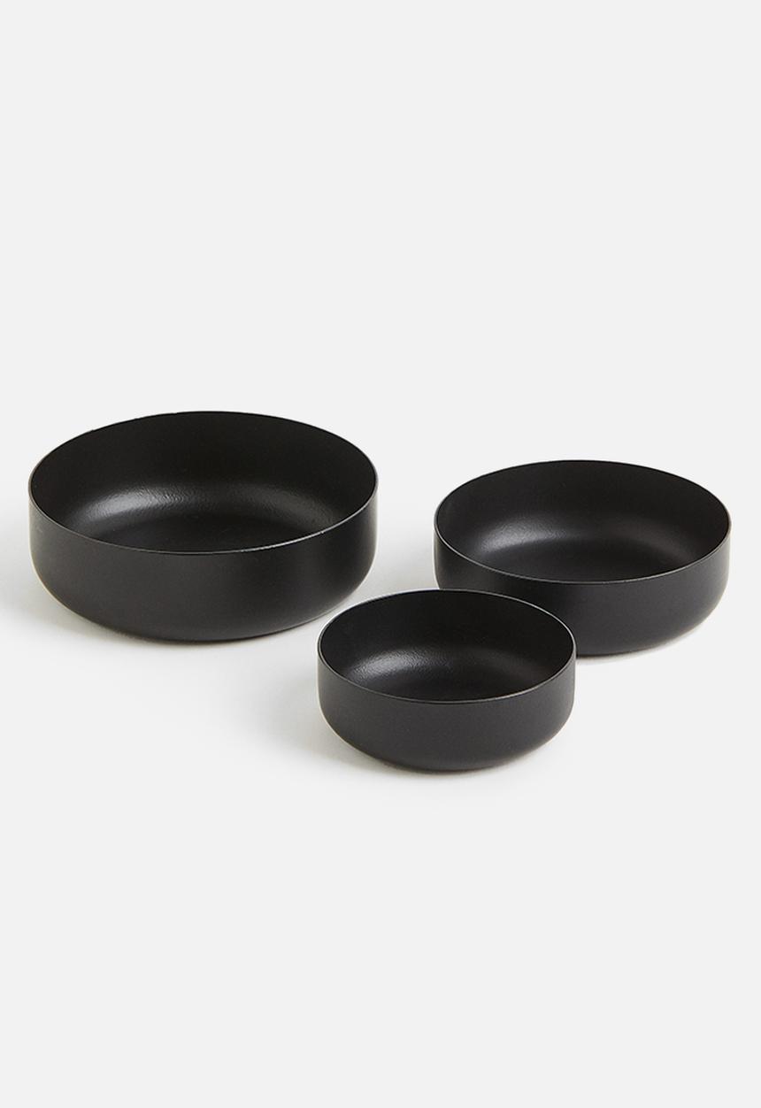 H&M - 3 Pack metal bowls - black