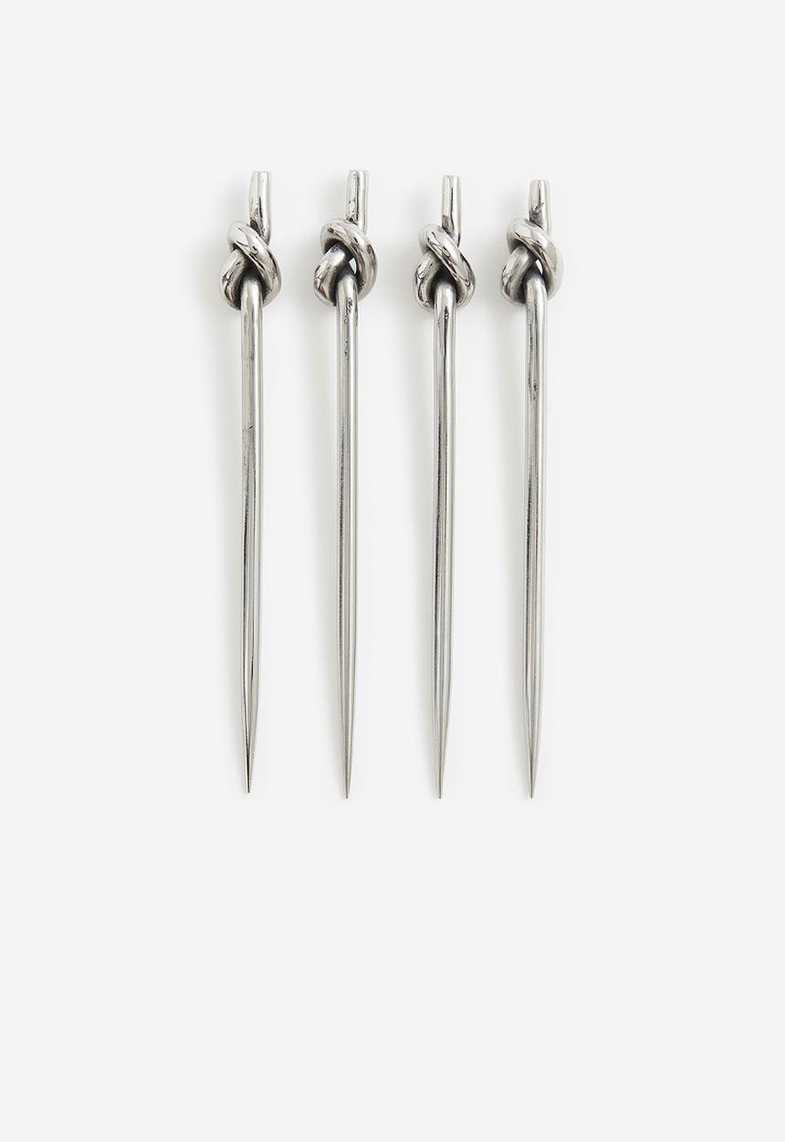 H&M - 4 Pack cocktail and food picks - silver-coloured