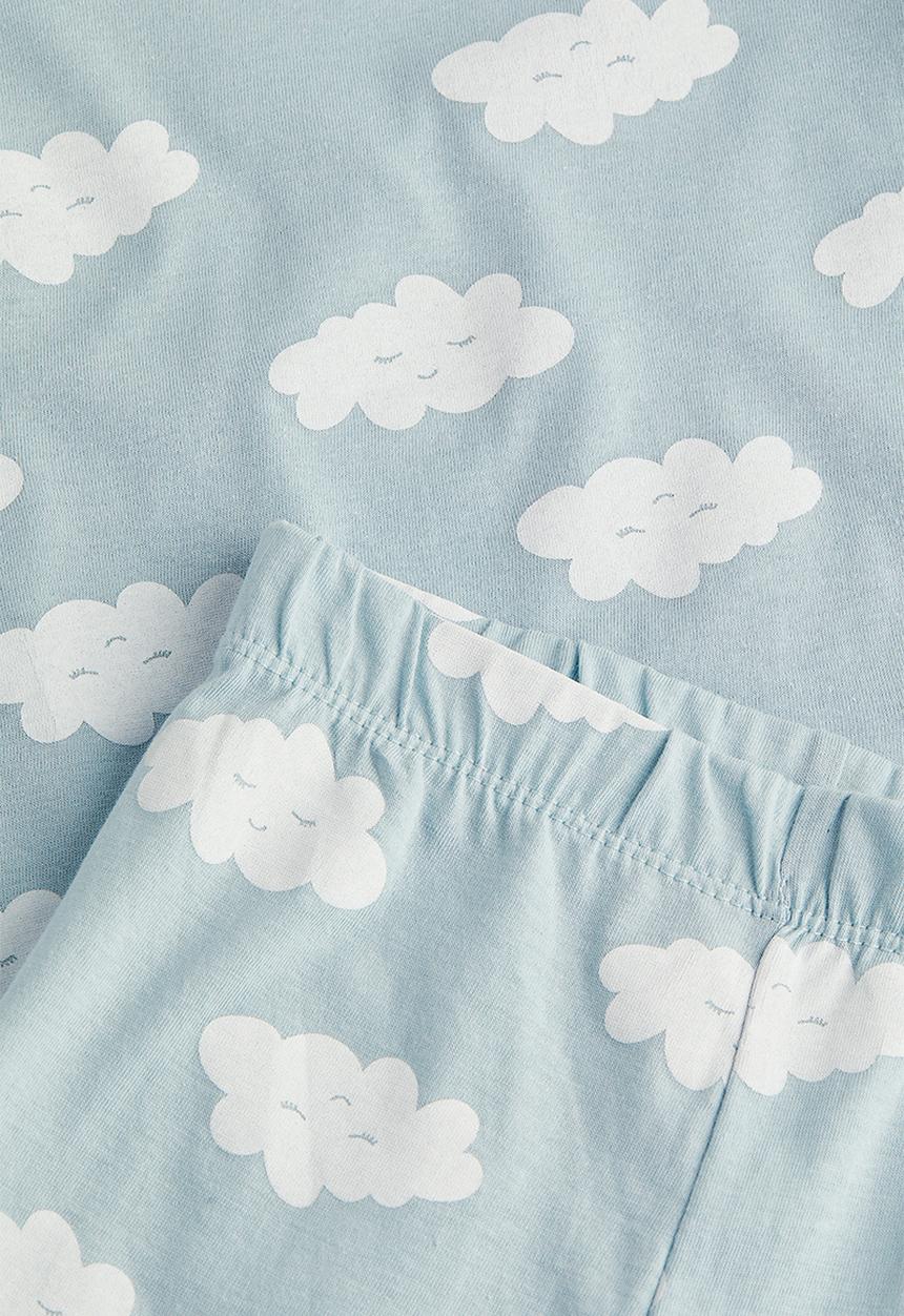 H&M - Cotton jersey pyjamas - light blue/clouds
