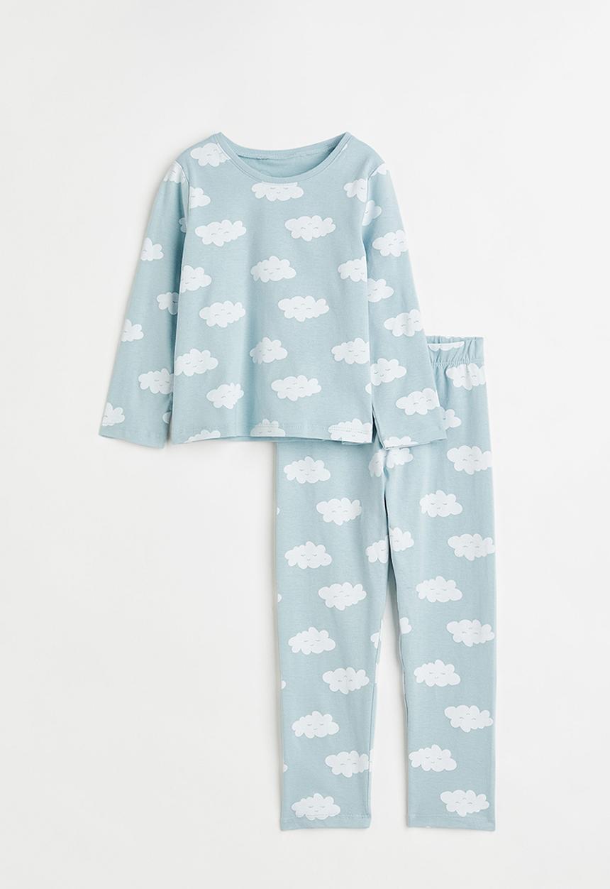 H&M - Cotton jersey pyjamas - light blue/clouds