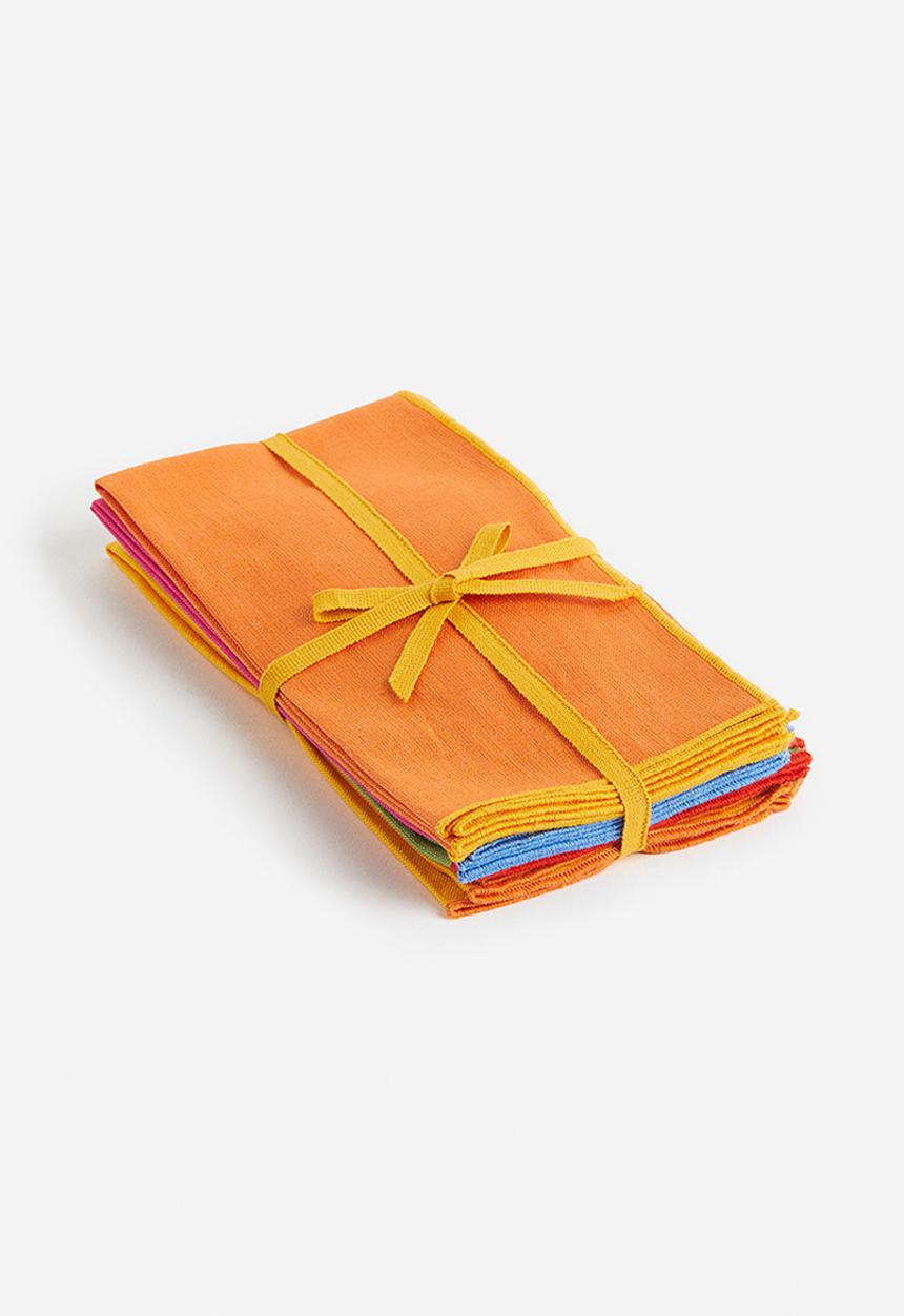 H&M - 4 Pack cotton-blend napkins - multi