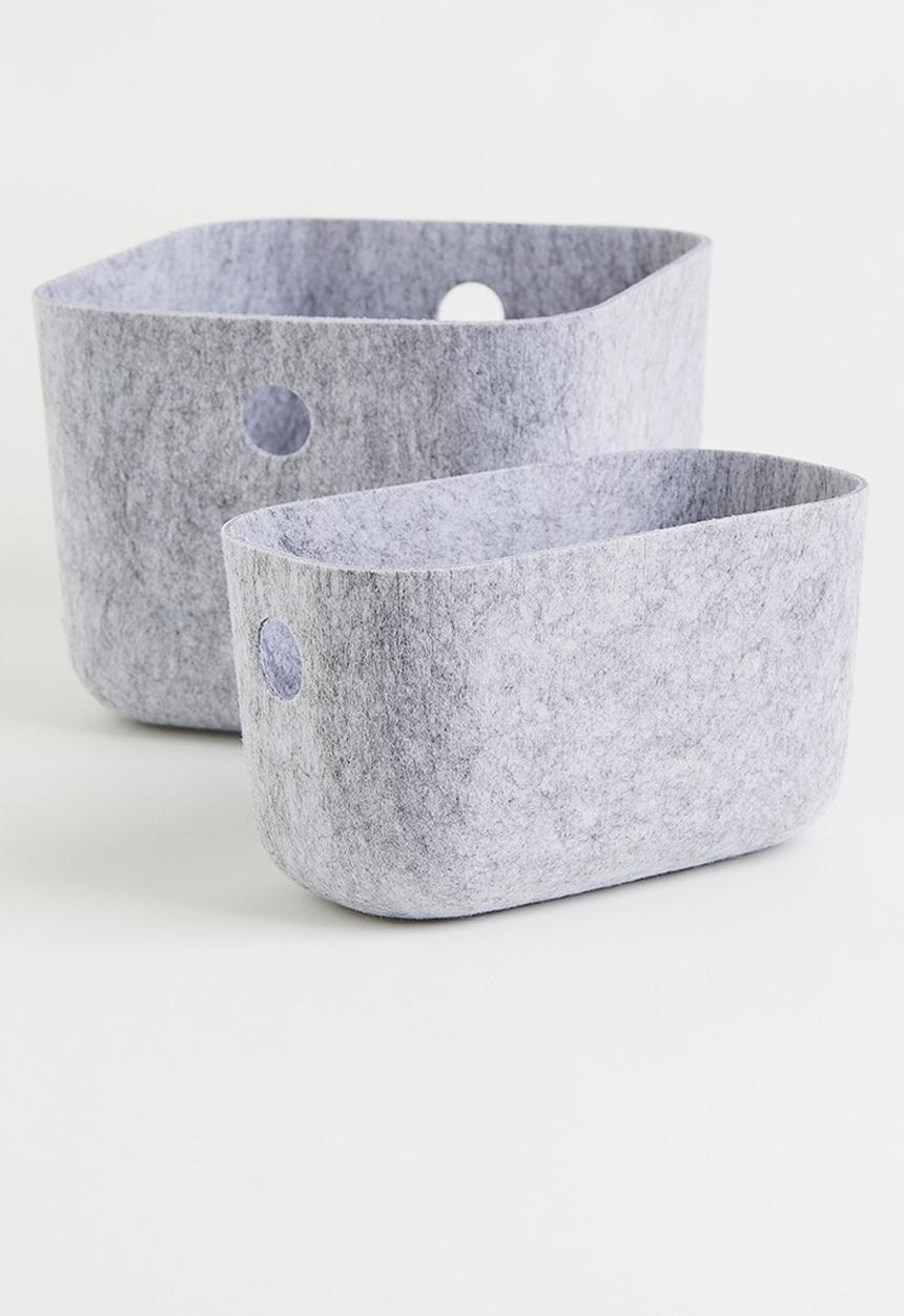 H&M - Felted storage basket - light grey