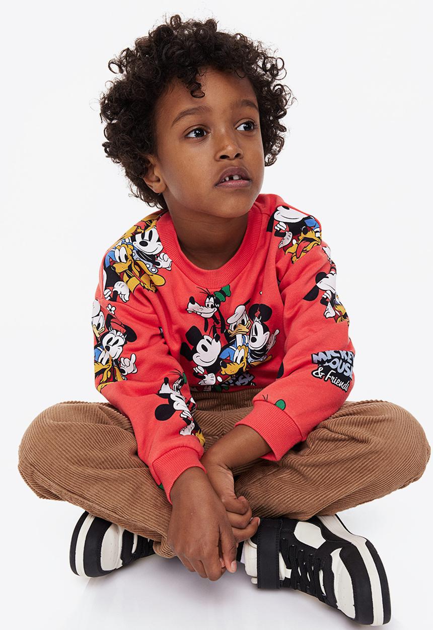 H&M - Oversized printed sweatshirt - orange/mickey mouse