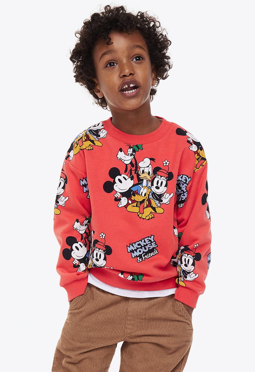 H&M - Oversized printed sweatshirt - orange/mickey mouse