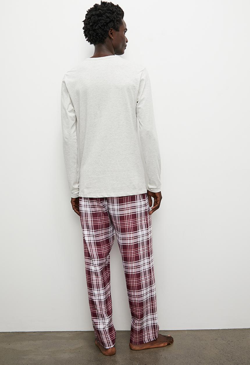 Superbalist - Henley tee & check woven sleep pant set - multi 1