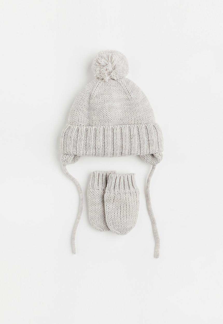 H&M - Knitted 2-piece set - light grey