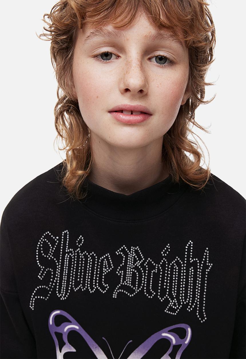 H&M - Oversized turtleneck sweatshirt - black/shine bright