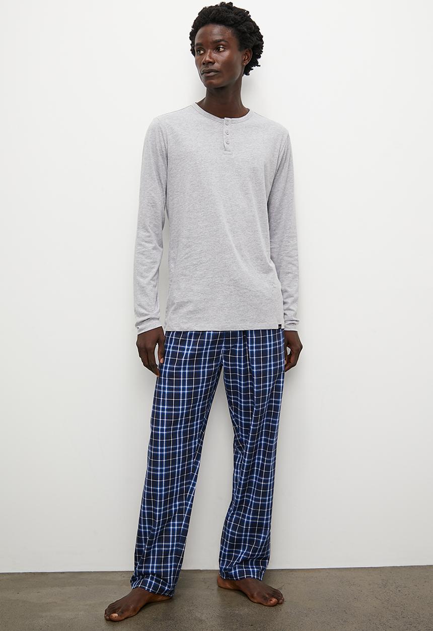 Superbalist - Henley tee & check woven sleep pant set - multi 2