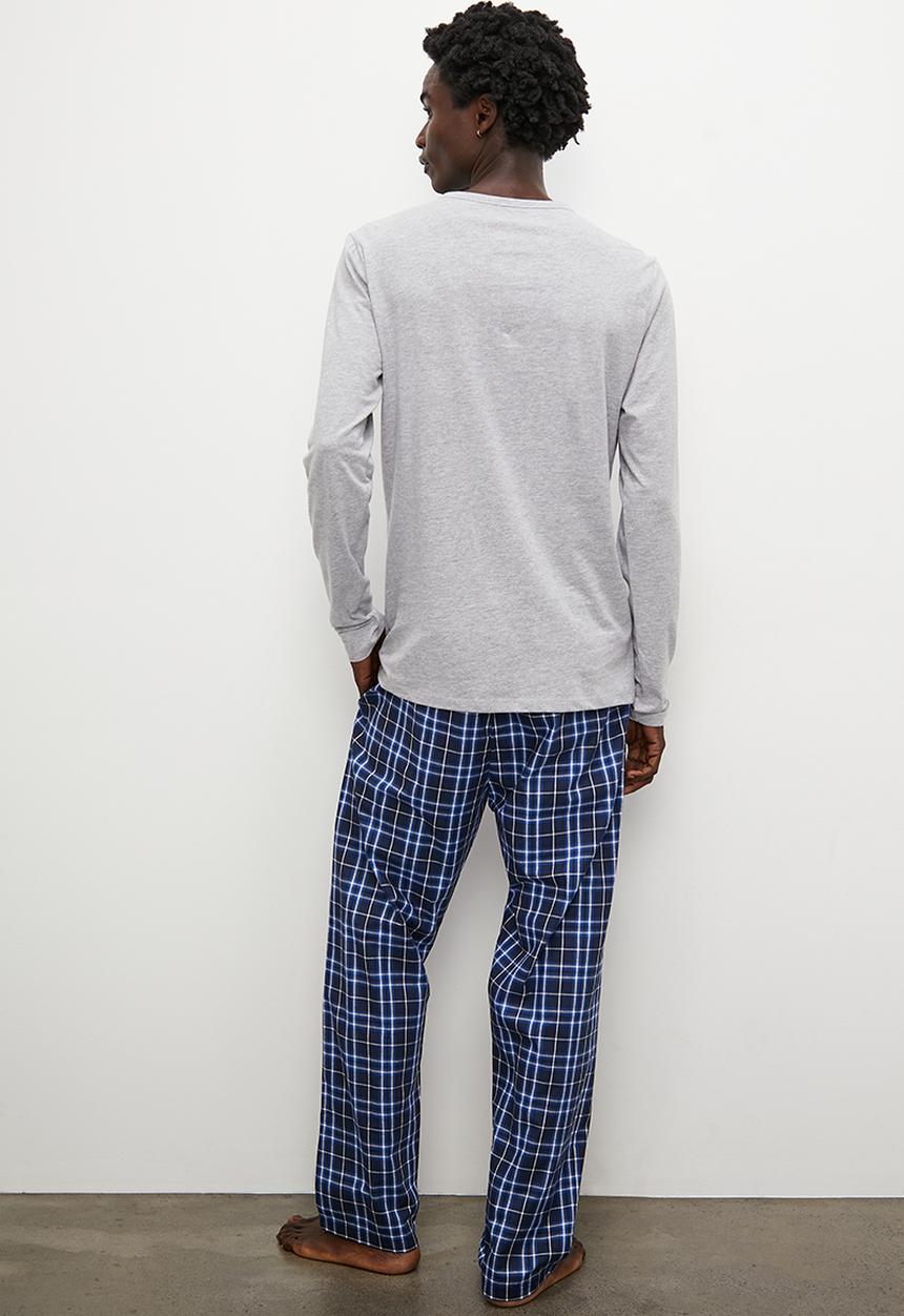 Superbalist - Henley tee & check woven sleep pant set - multi 2