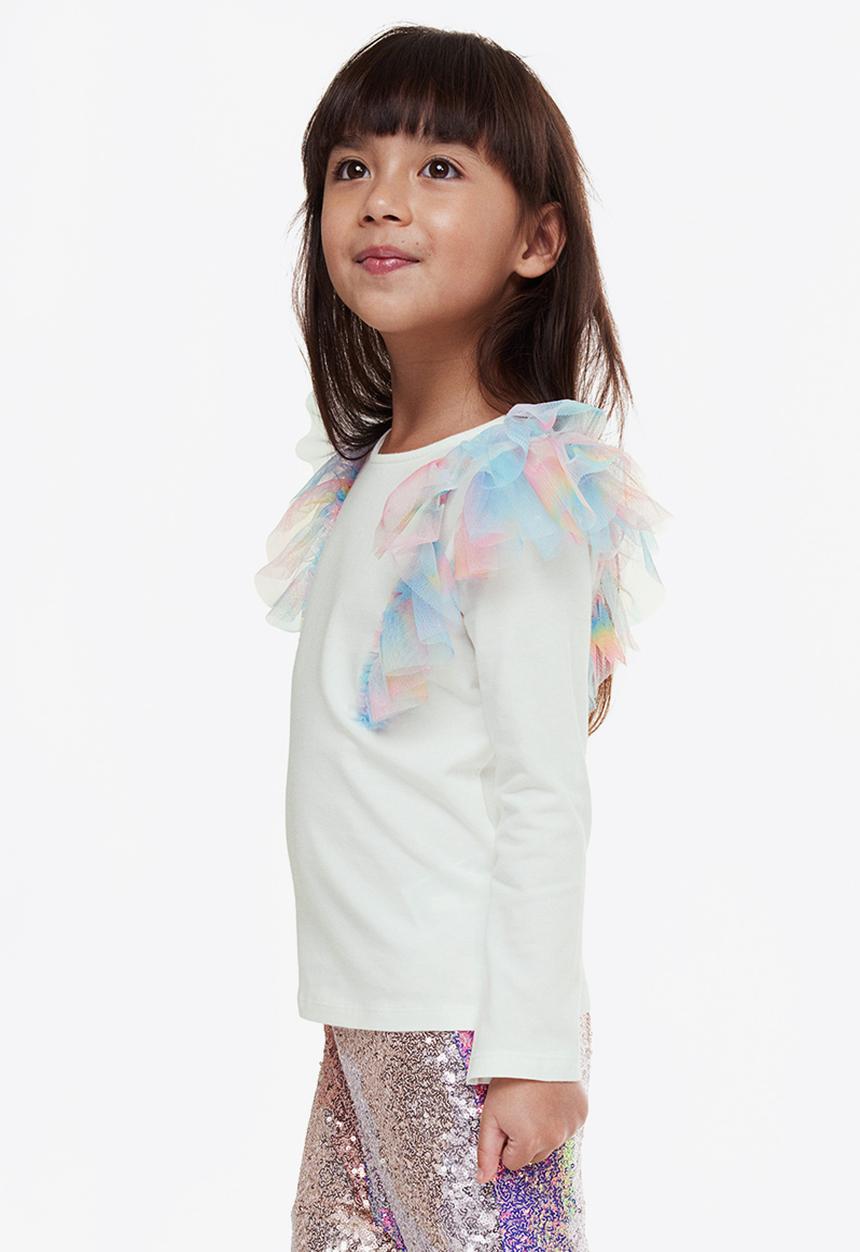 H&M - Flounce-trimmed top - white