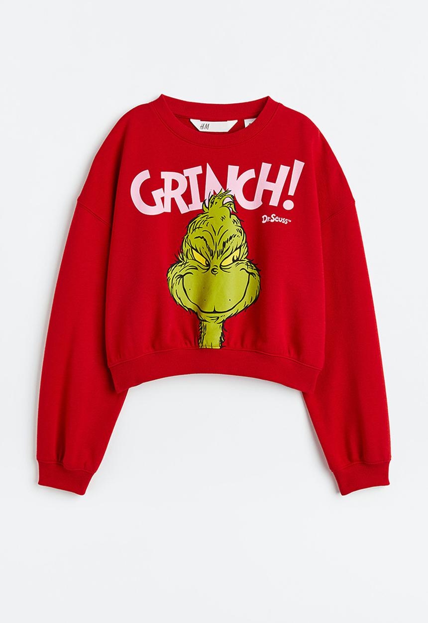 H&M - Oversized printed sweatshirt - red/the grinch