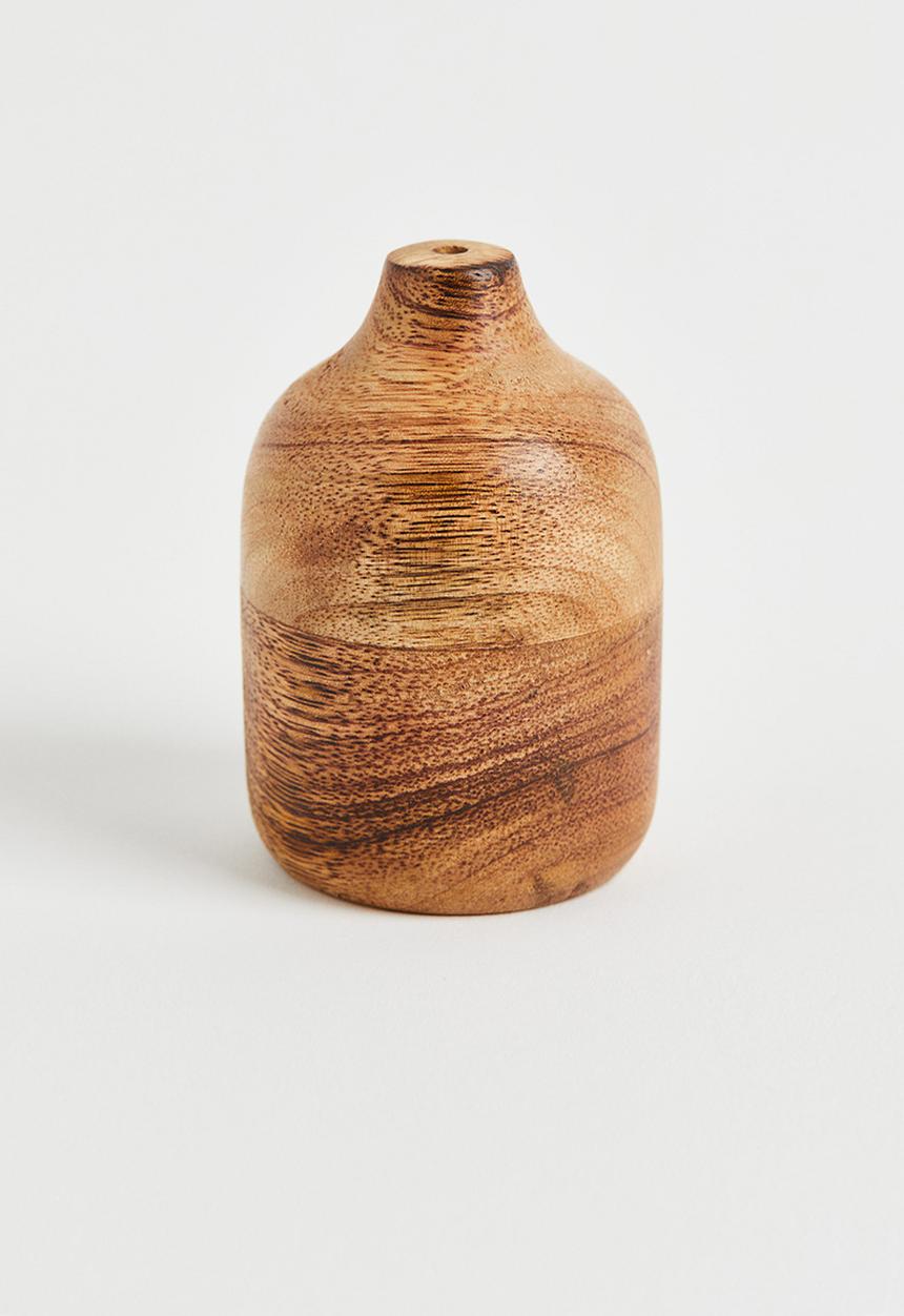 H&M - Wooden mini vase - brown