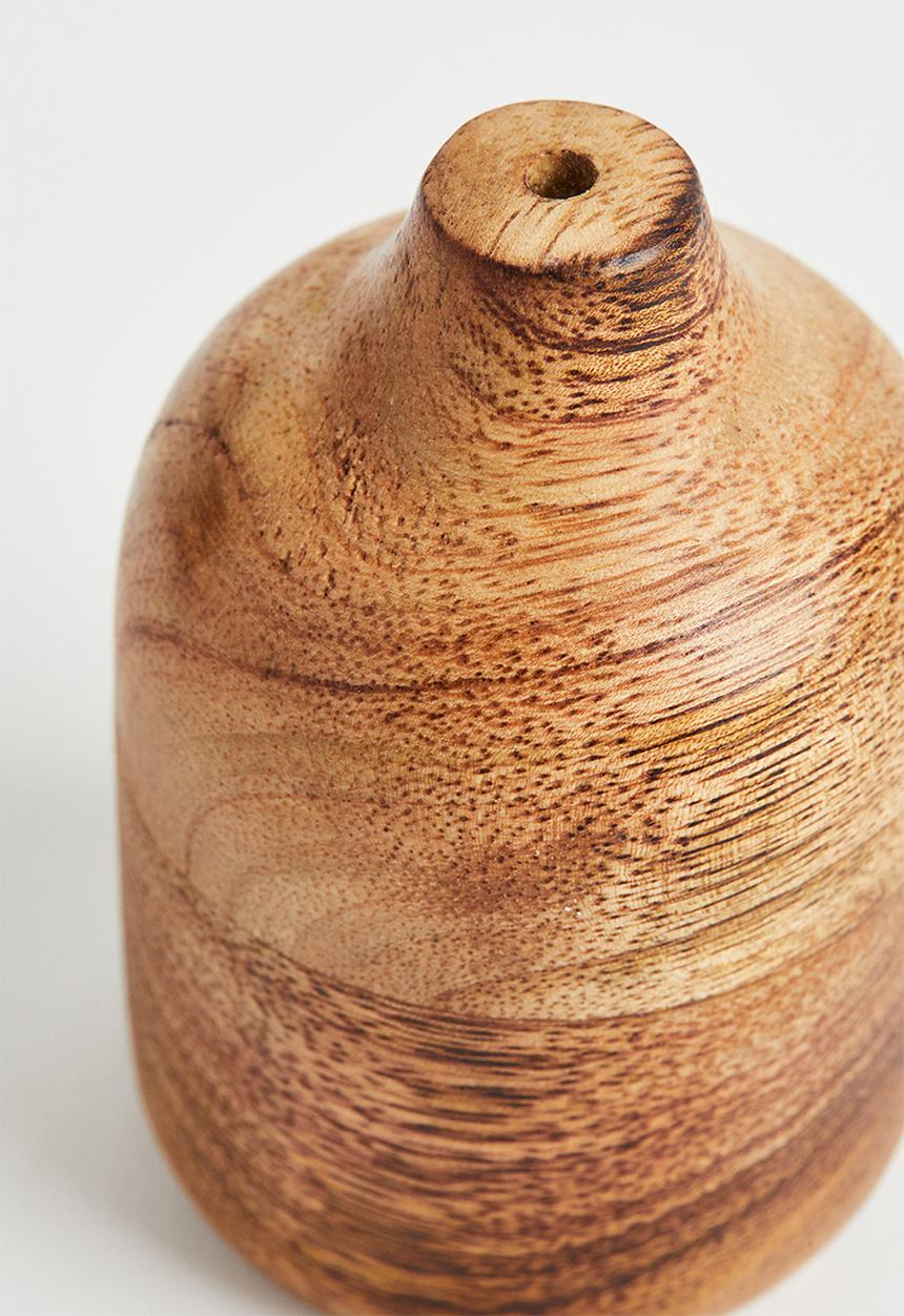 H&M - Wooden mini vase - brown