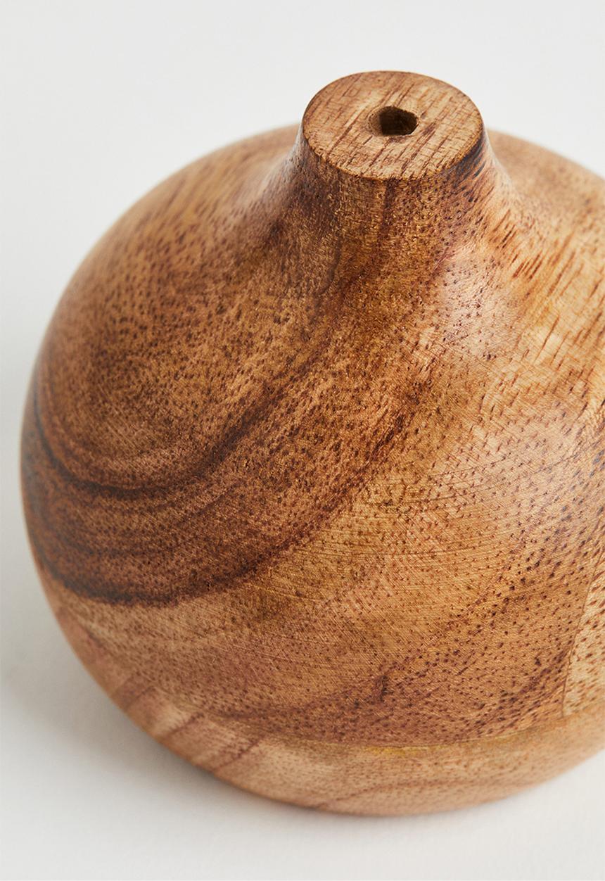 H&M - Wooden mini vase - brown I