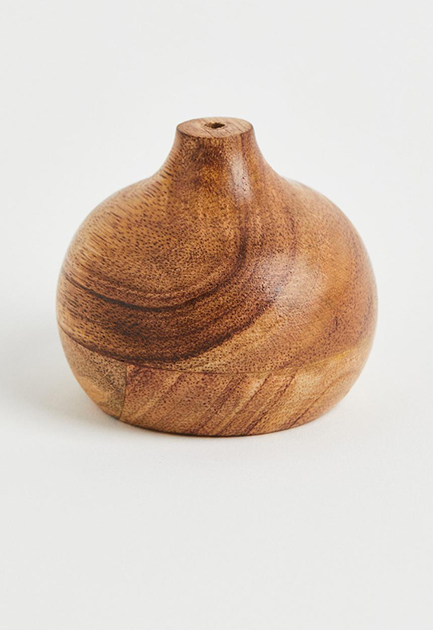 H&M - Wooden mini vase - brown I