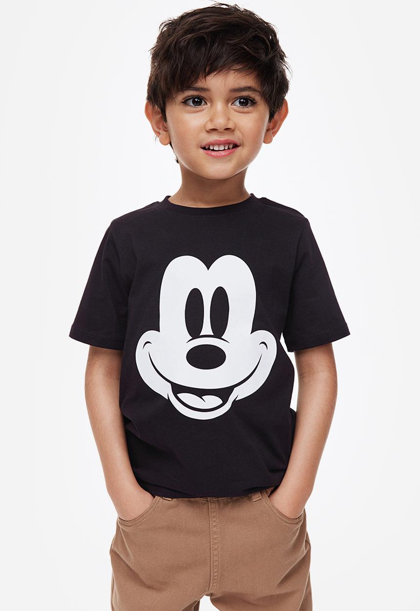 H&M - Printed T-shirt - black/mickey mouse