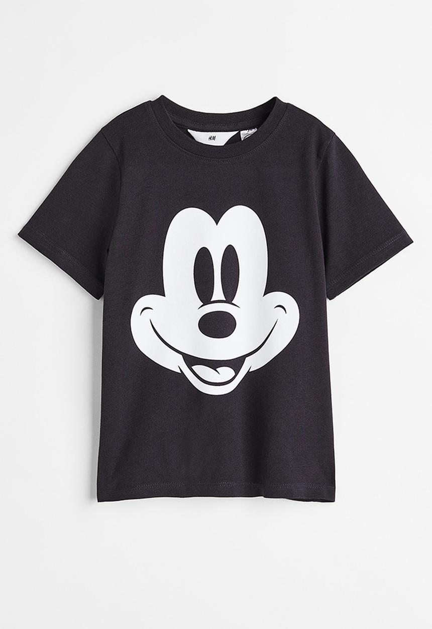 H&M - Printed T-shirt - black/mickey mouse