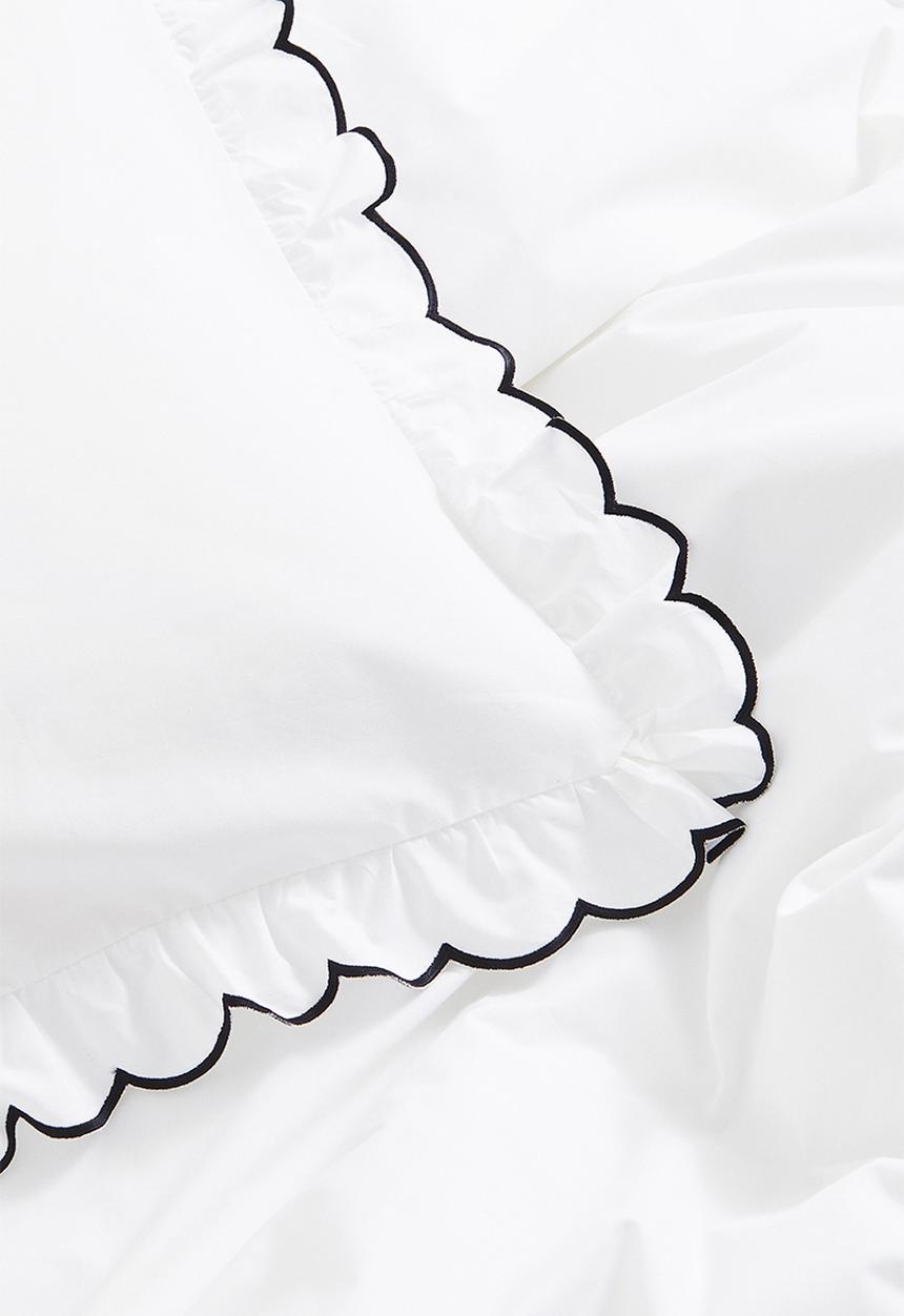 H&M - Single oxford-edge duvet cover set - white/black