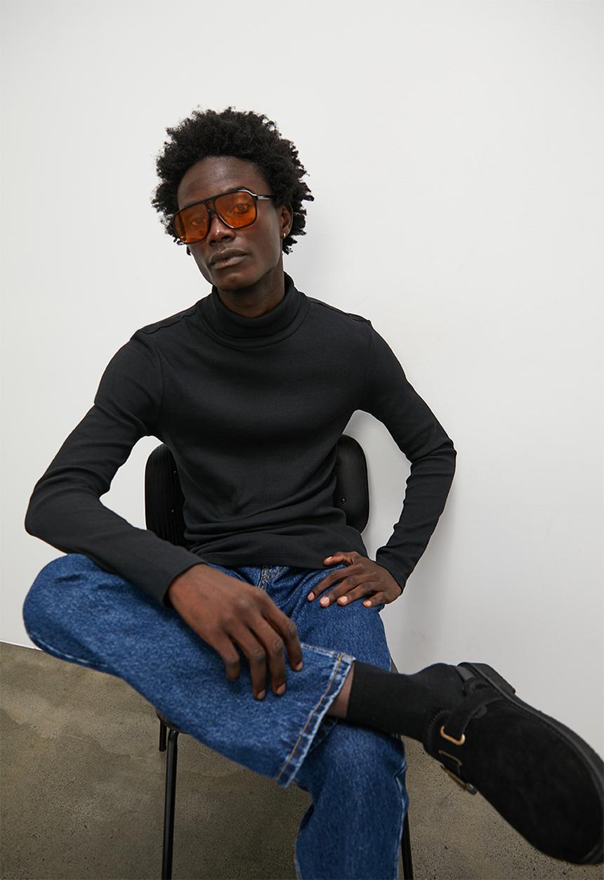 Superbalist - 2-Pack sochi slim ribbed roll neck long sleeve tee - black & white