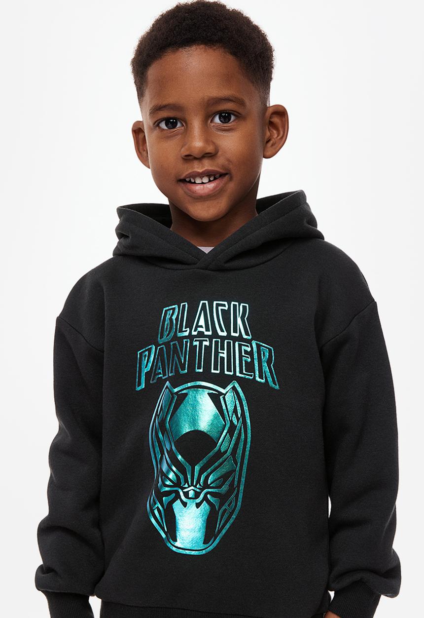 H&M - Printed hoodie - black/black panther
