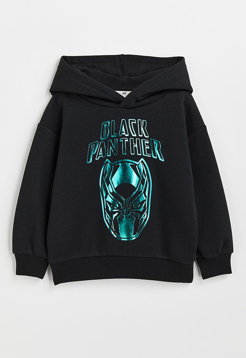 H&M - Printed hoodie - black/black panther