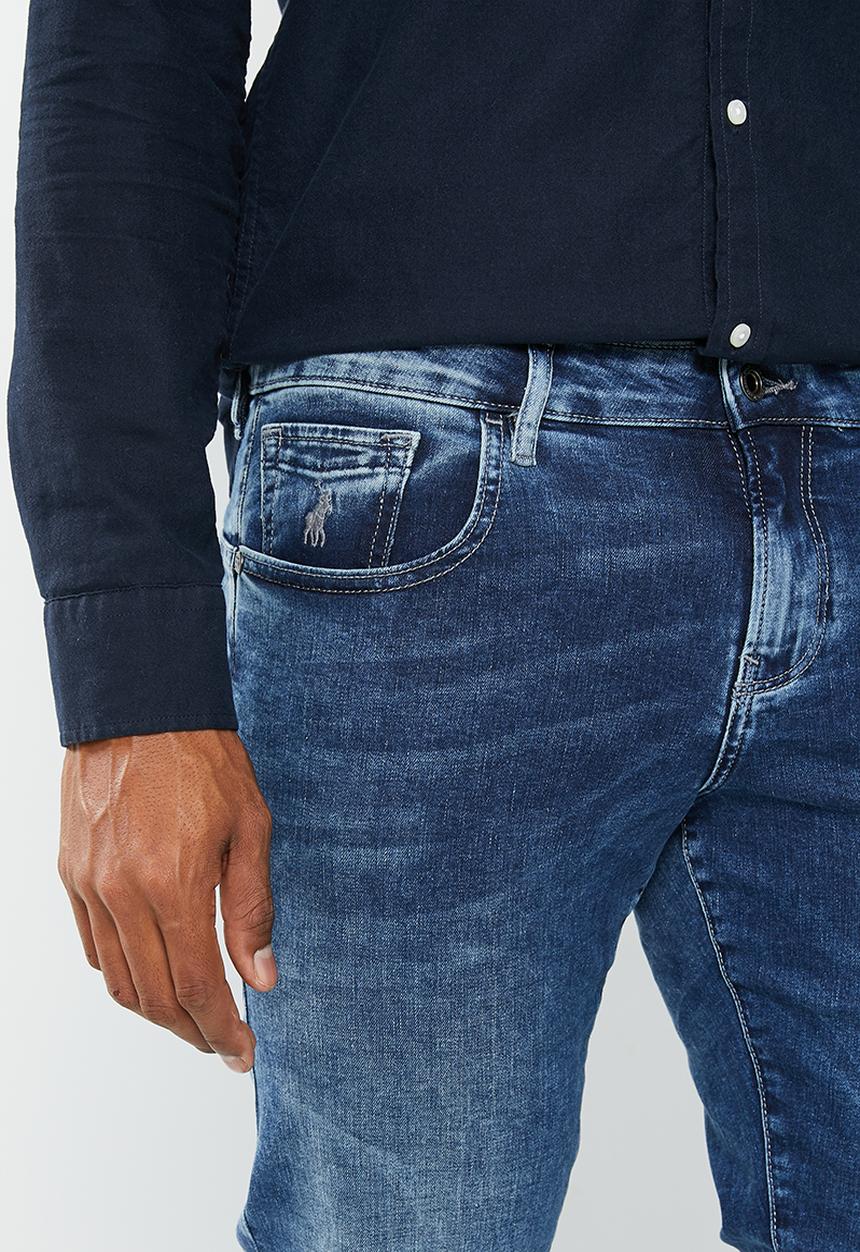 POLO - Men pjc abuja slim leg denim - light wash