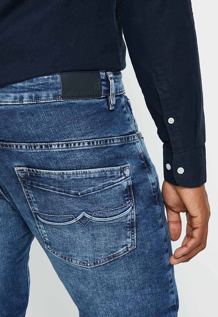 POLO - Men pjc abuja slim leg denim - light wash