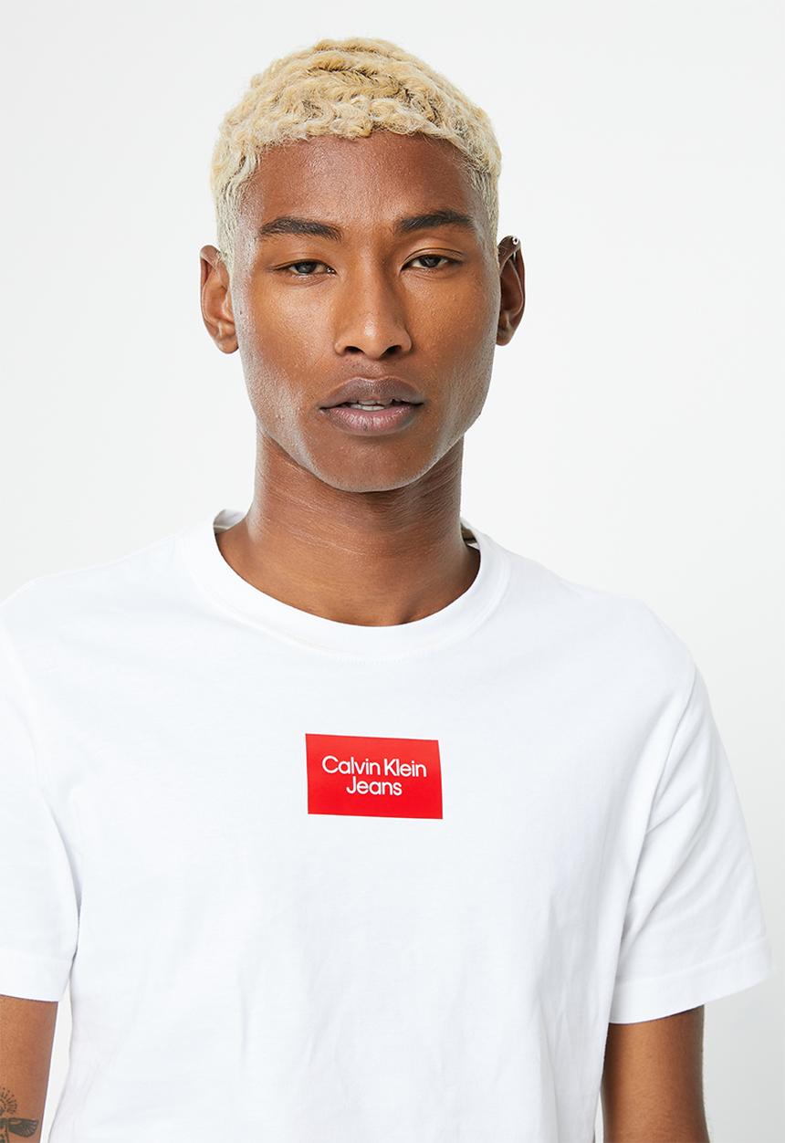 Calvin Klein - Small center box tee - bright white
